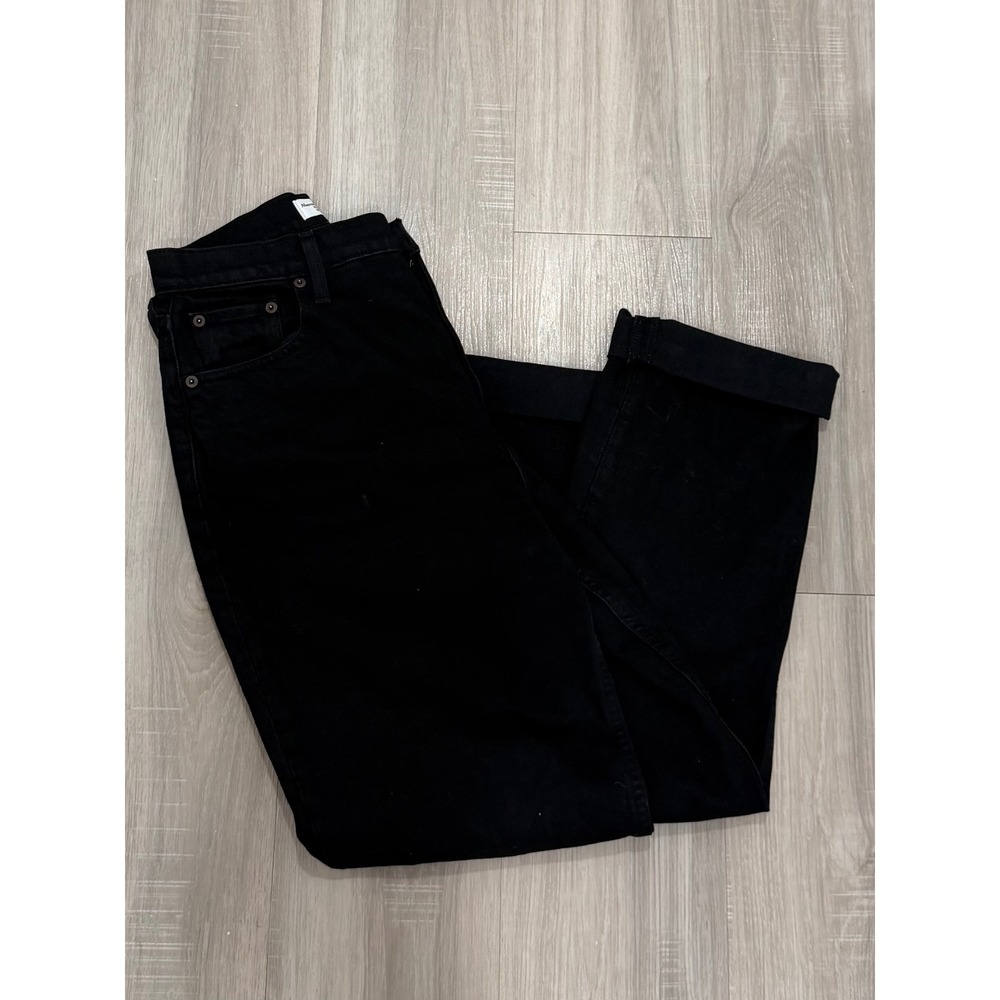 Abercrombie & Fitch Curve Love 90s Straight Ultra High Rise Black Jeans 29 8